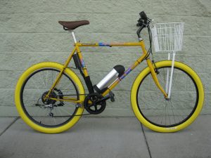 Yellow Rockhopper Conversion Bike